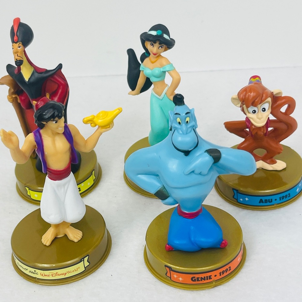 Disney 100 Years of Magic Aladdin Figurine Set Genie Jasmine Jafar Abu 1992 WDW